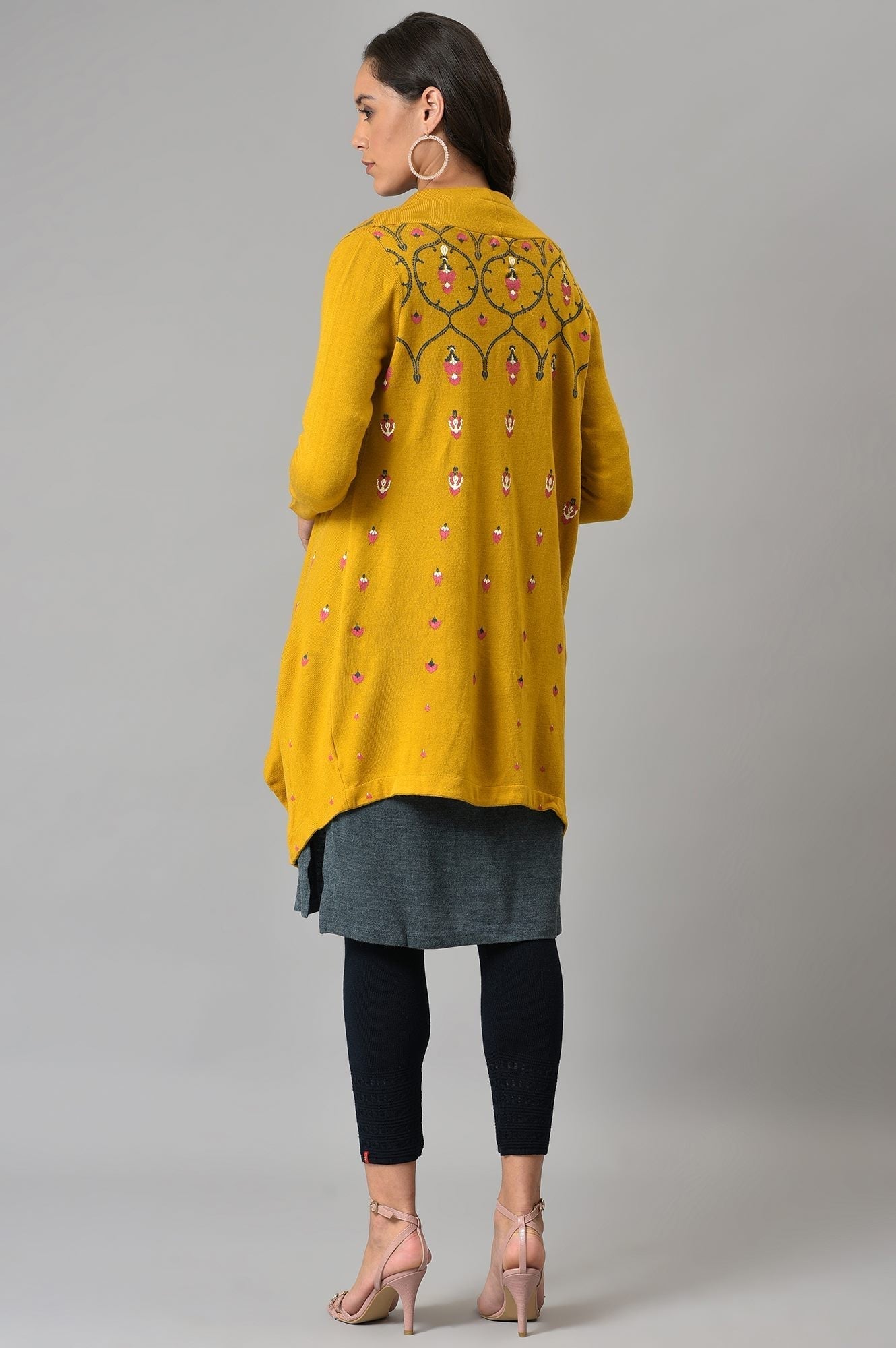 W for Woman Yellow Knitted Cardigan