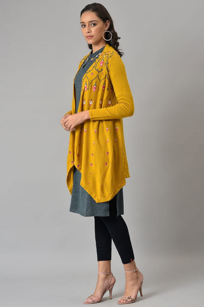 W for Woman Yellow Knitted Cardigan