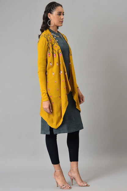 W for Woman Yellow Knitted Cardigan