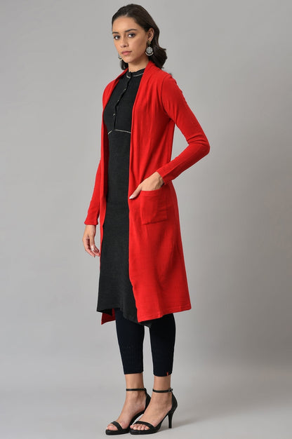 W for Woman Red Basic Cardigan