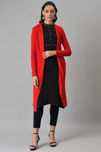 W for Woman Red Basic Cardigan