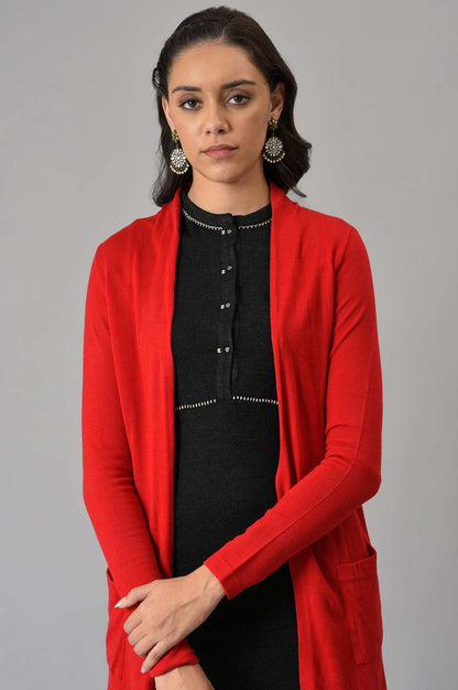 W for Woman Red Basic Cardigan