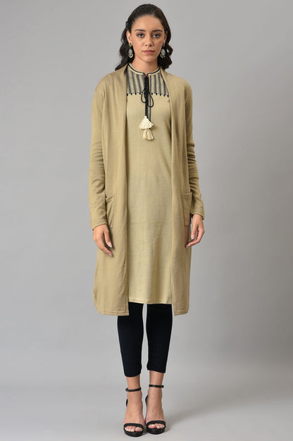 W for Woman Beige Basic Cardigan