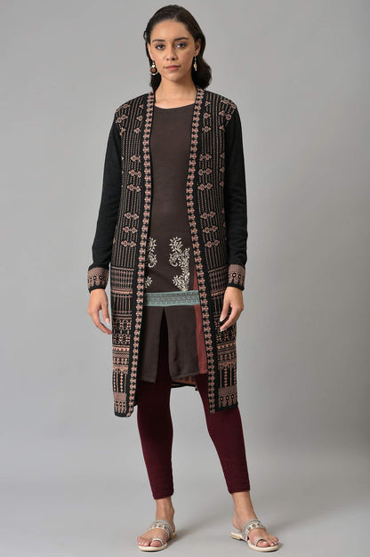 W for Woman Peach Knitted Cardigan