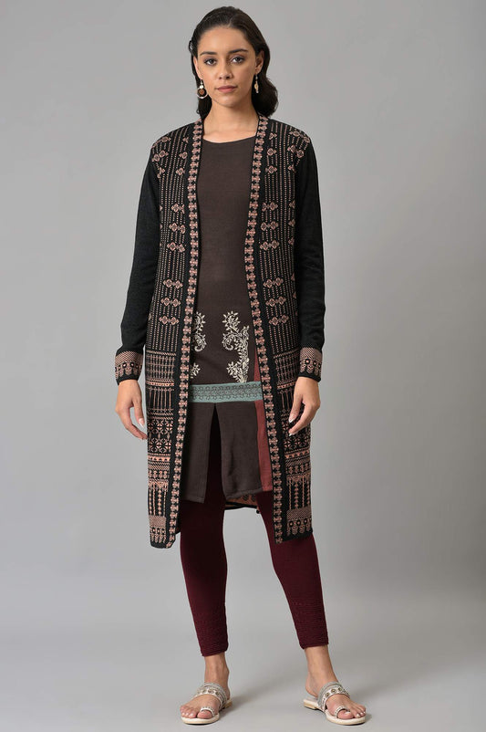 W for Woman Peach Knitted Cardigan