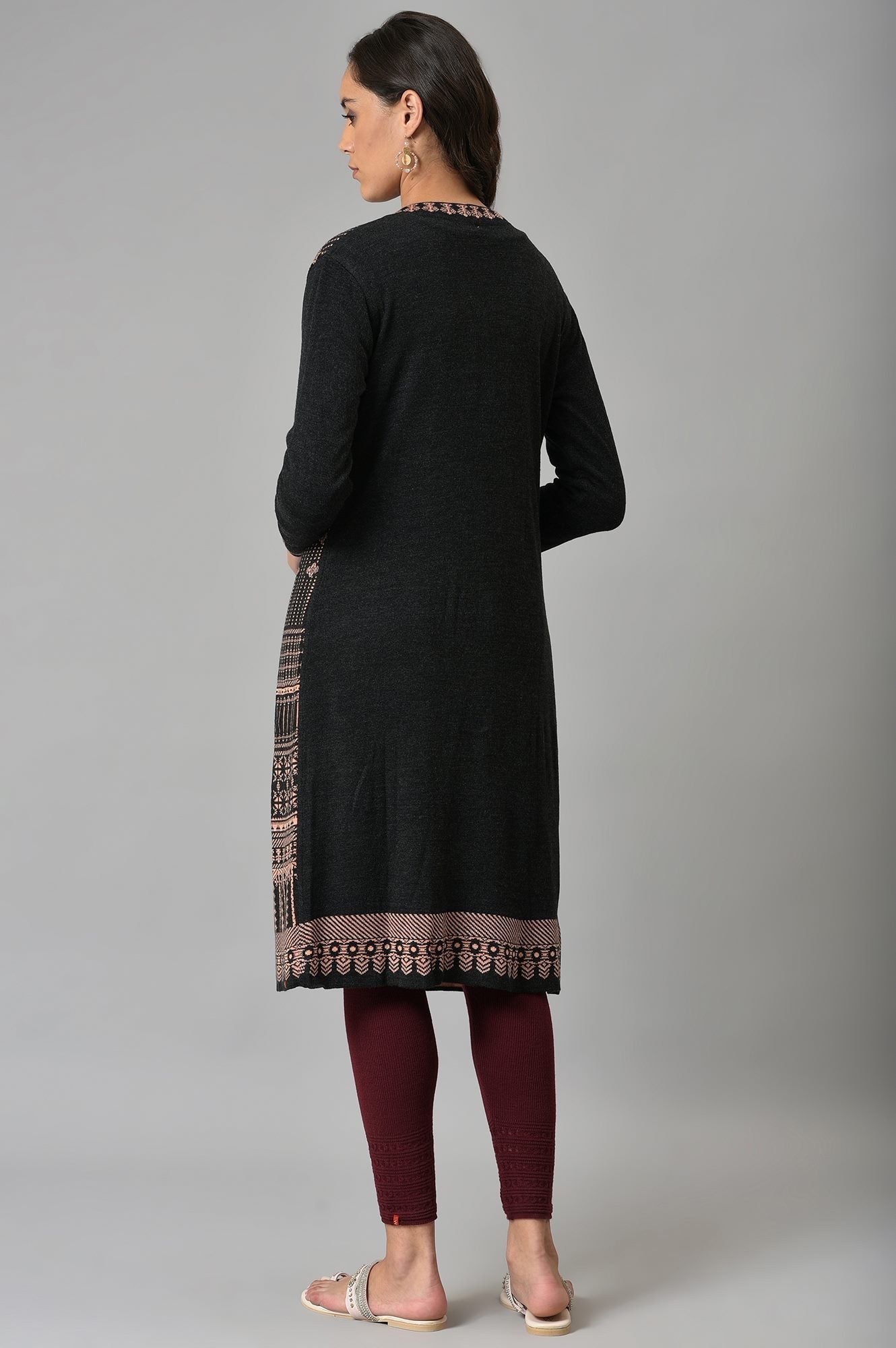 W for Woman Peach Knitted Cardigan