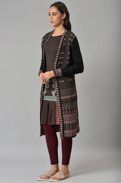 W for Woman Peach Knitted Cardigan