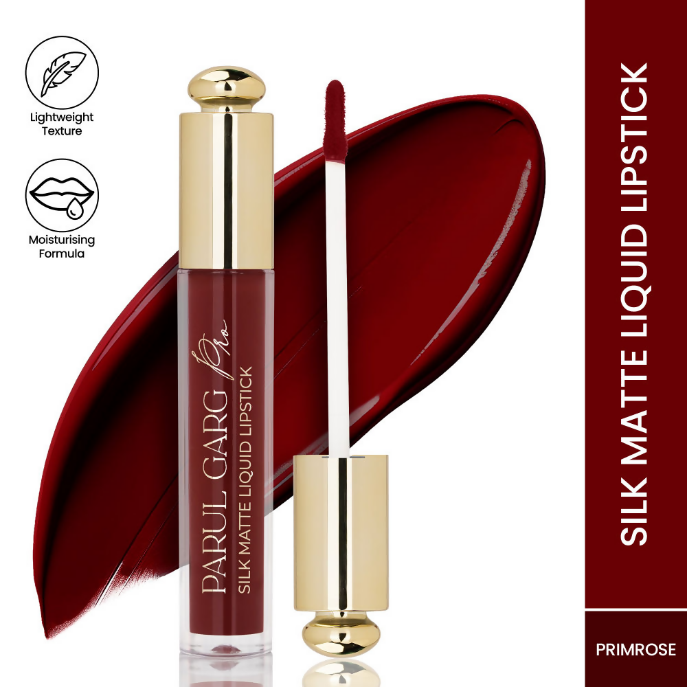 Parul Garg Beauty Silk Matte Liquid Lipstick, Long Lasting & Transfer-Proof - Primrose, Deep Maroon