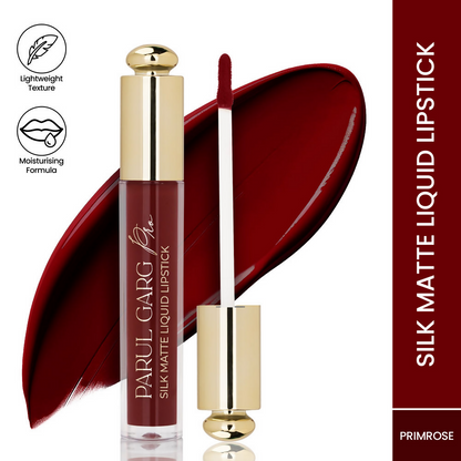 Parul Garg Beauty Silk Matte Liquid Lipstick, Long Lasting & Transfer-Proof - Primrose, Deep Maroon