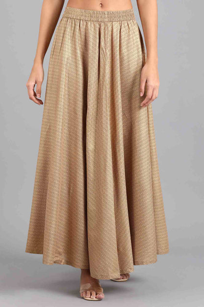 W for Woman Beige Glitter Print Skirt