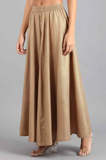 W for Woman Beige Glitter Print Skirt