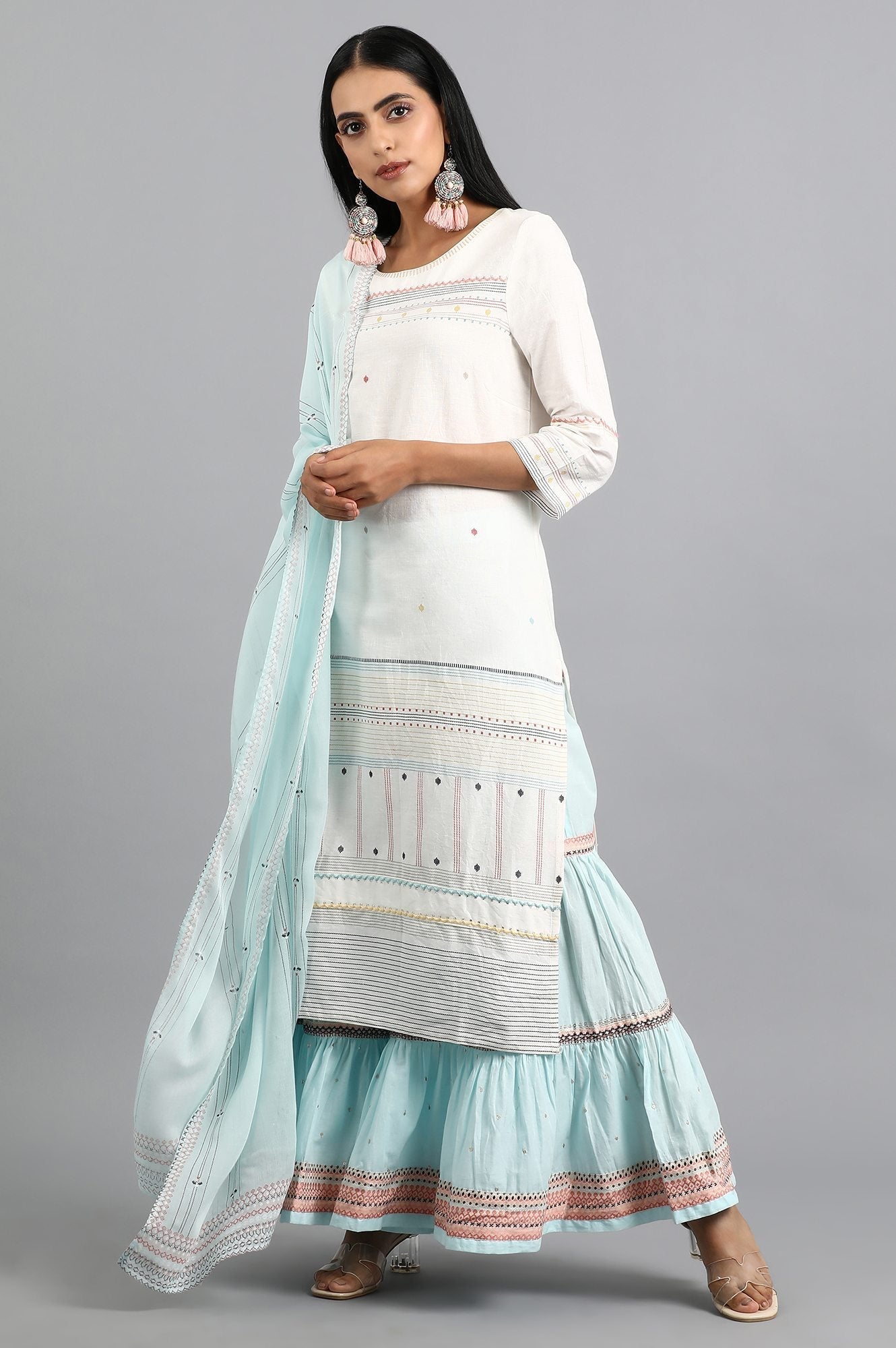W for Woman Blue Gathered Sharara