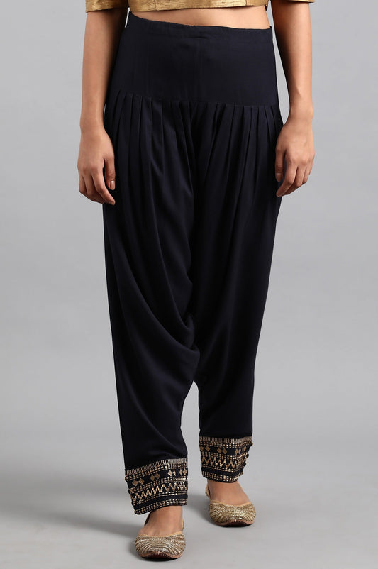 W for Woman Blue Embroidered Salwar Pants