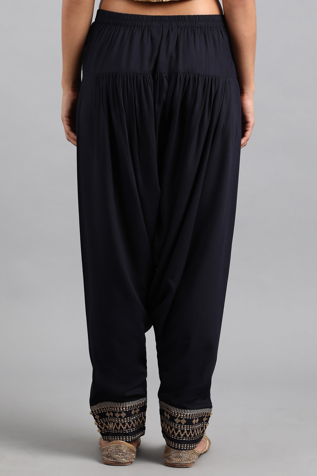 W for Woman Blue Embroidered Salwar Pants