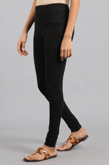 W for Woman Black Knitted Churidar