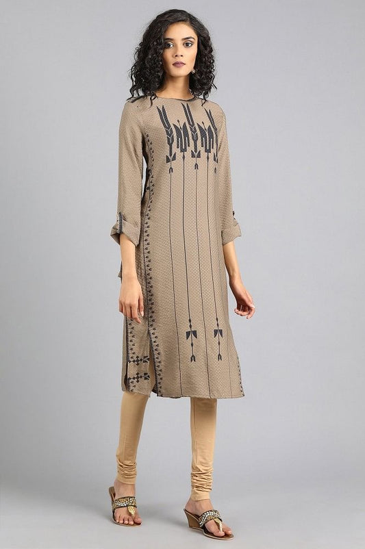 W for Woman Gold Solid Churidar