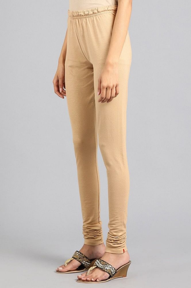 W for Woman Gold Solid Churidar
