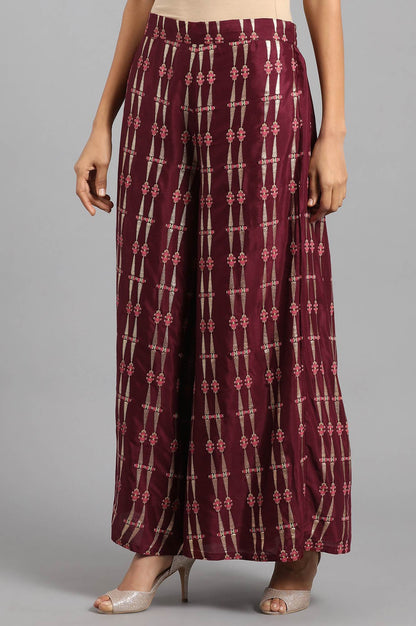 W for Woman Maroon Flared Pants
