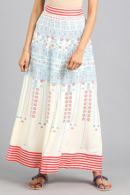 W for Woman White Printed Skirt