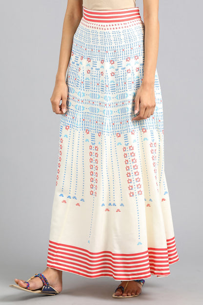 W for Woman White Printed Skirt