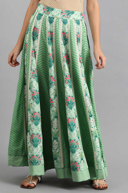 W for Woman Green Printed Skirt