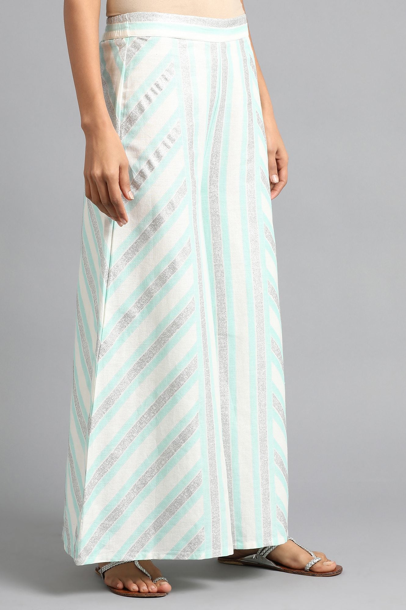 W for Woman Blue Striped Pants