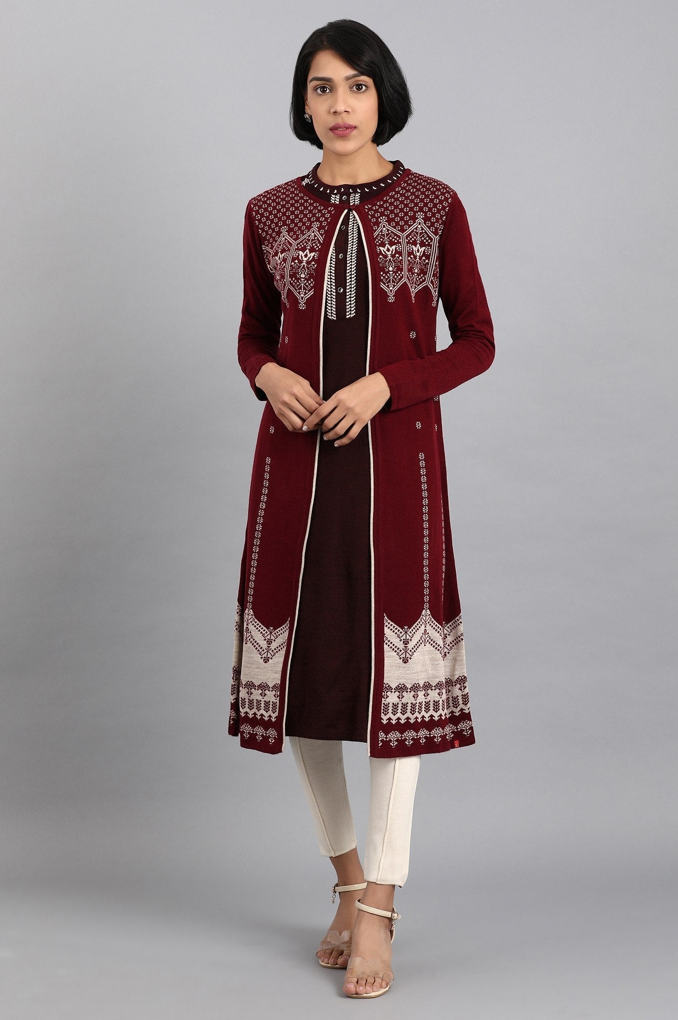 W for Woman Red Knitted Cardigan