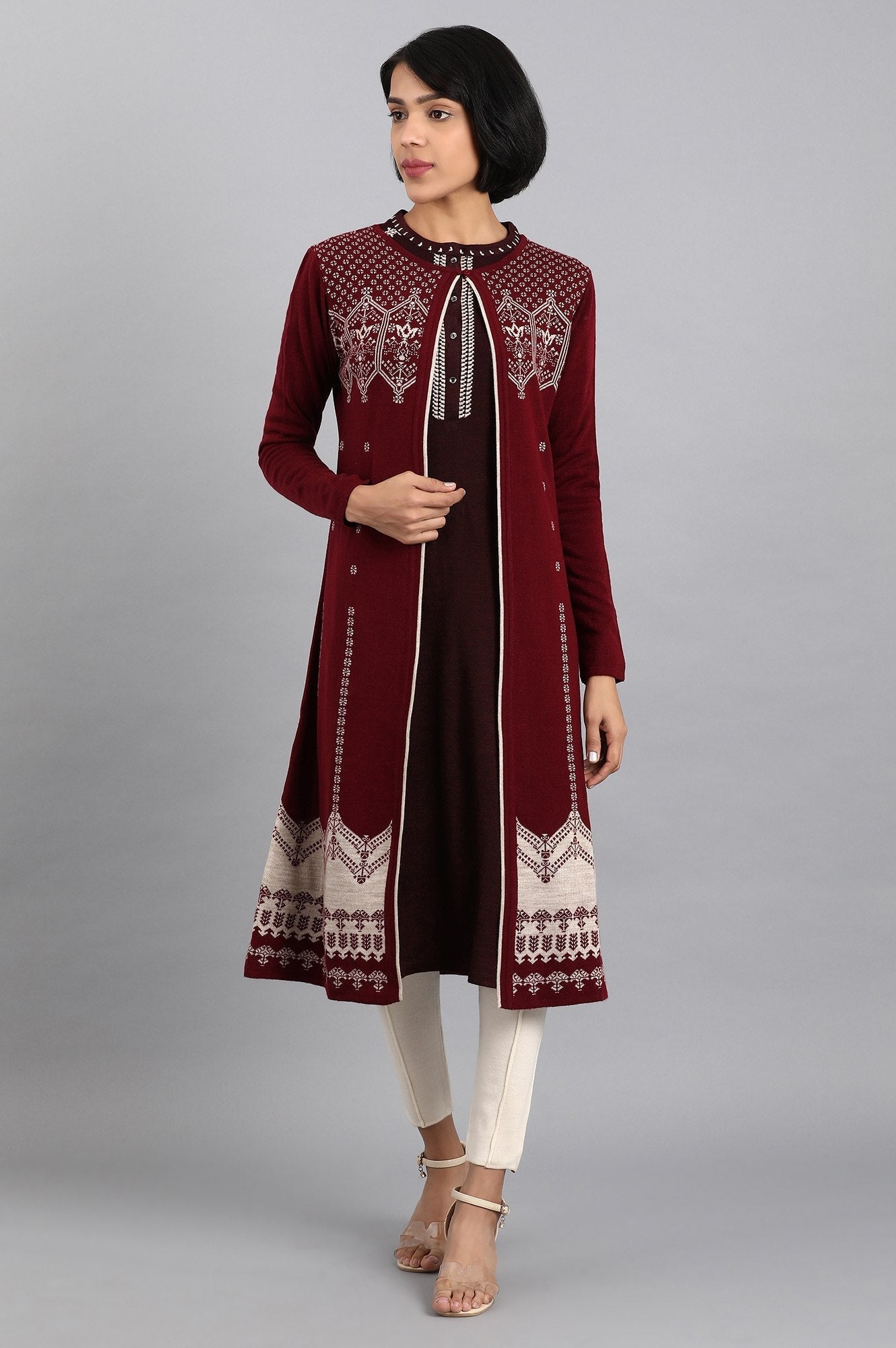 W for Woman Red Knitted Cardigan