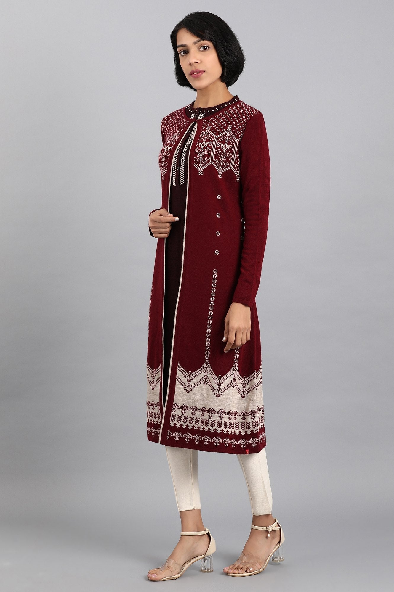 W for Woman Red Knitted Cardigan