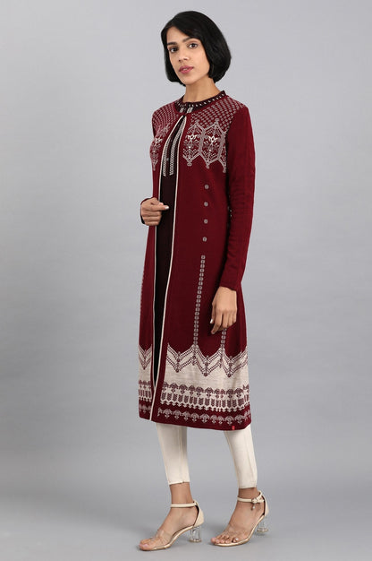 W for Woman Red Knitted Cardigan