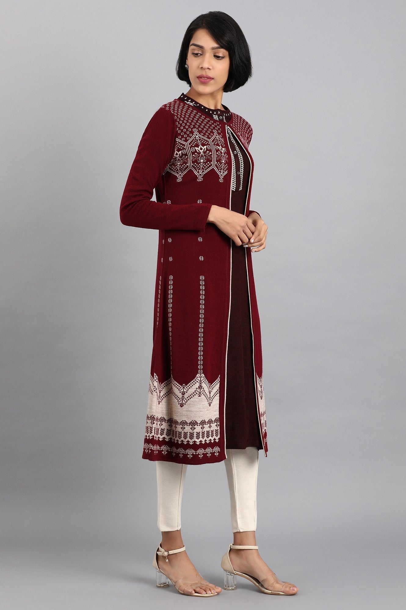 W for Woman Red Knitted Cardigan