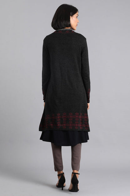 W for Woman Dark Grey Knitted Cardigan