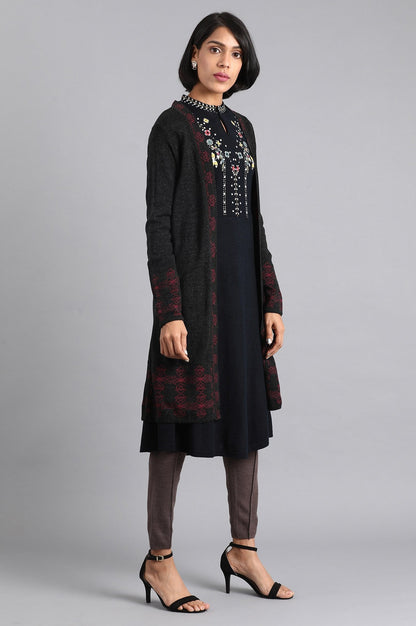 W for Woman Dark Grey Knitted Cardigan