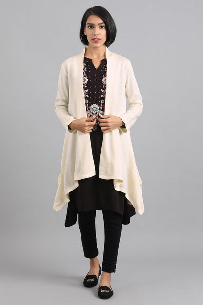 W for Woman Off-White Basic Cardigan
