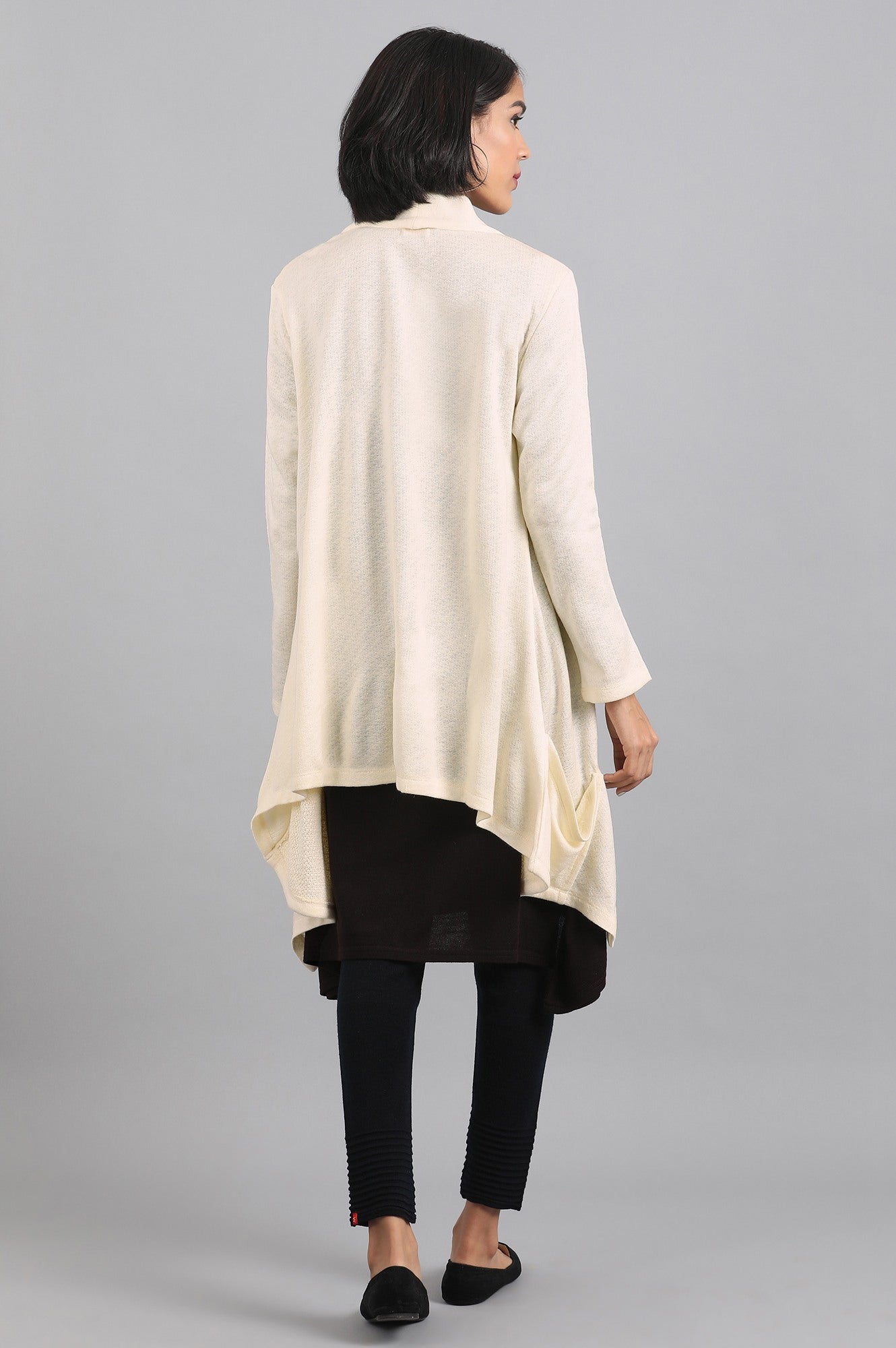 W for Woman Off-White Basic Cardigan