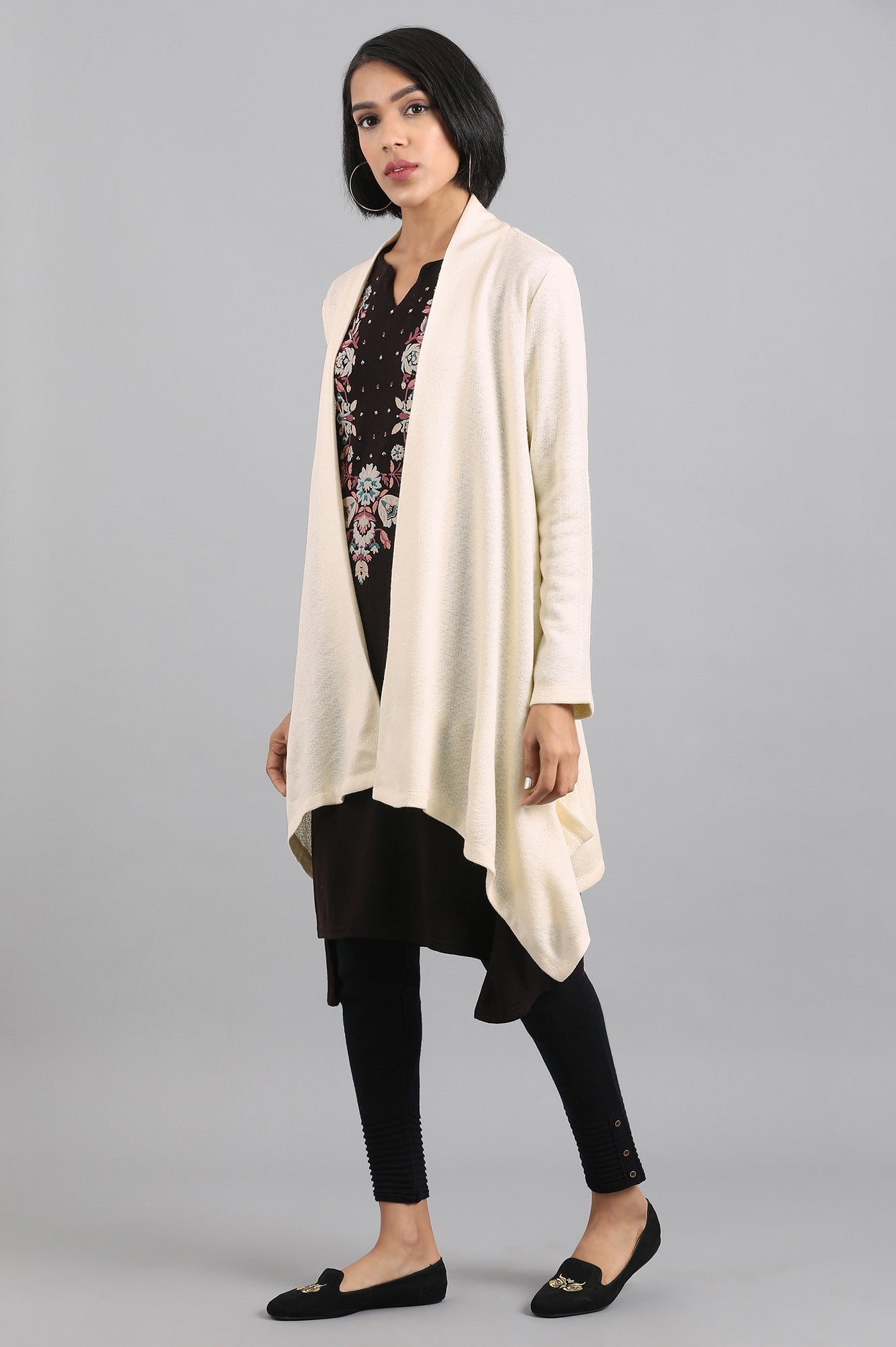 W for Woman Off-White Basic Cardigan