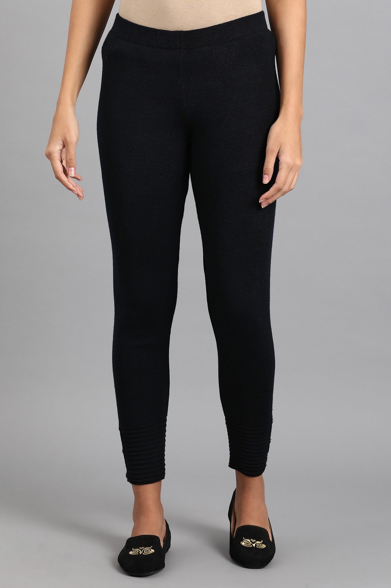 W for Woman Blue Woollen Leggings