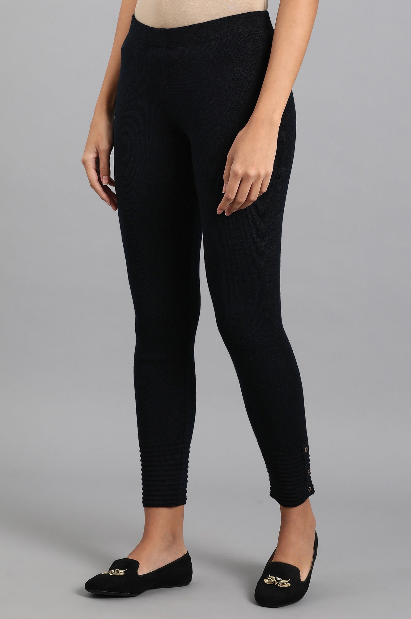 W for Woman Blue Woollen Leggings