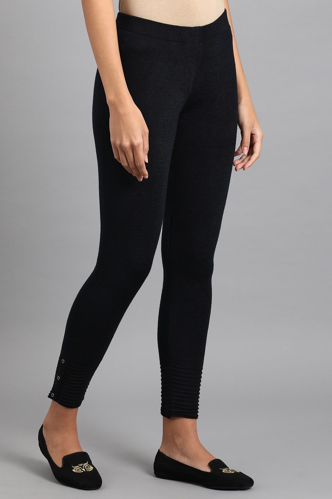 W for Woman Blue Woollen Leggings