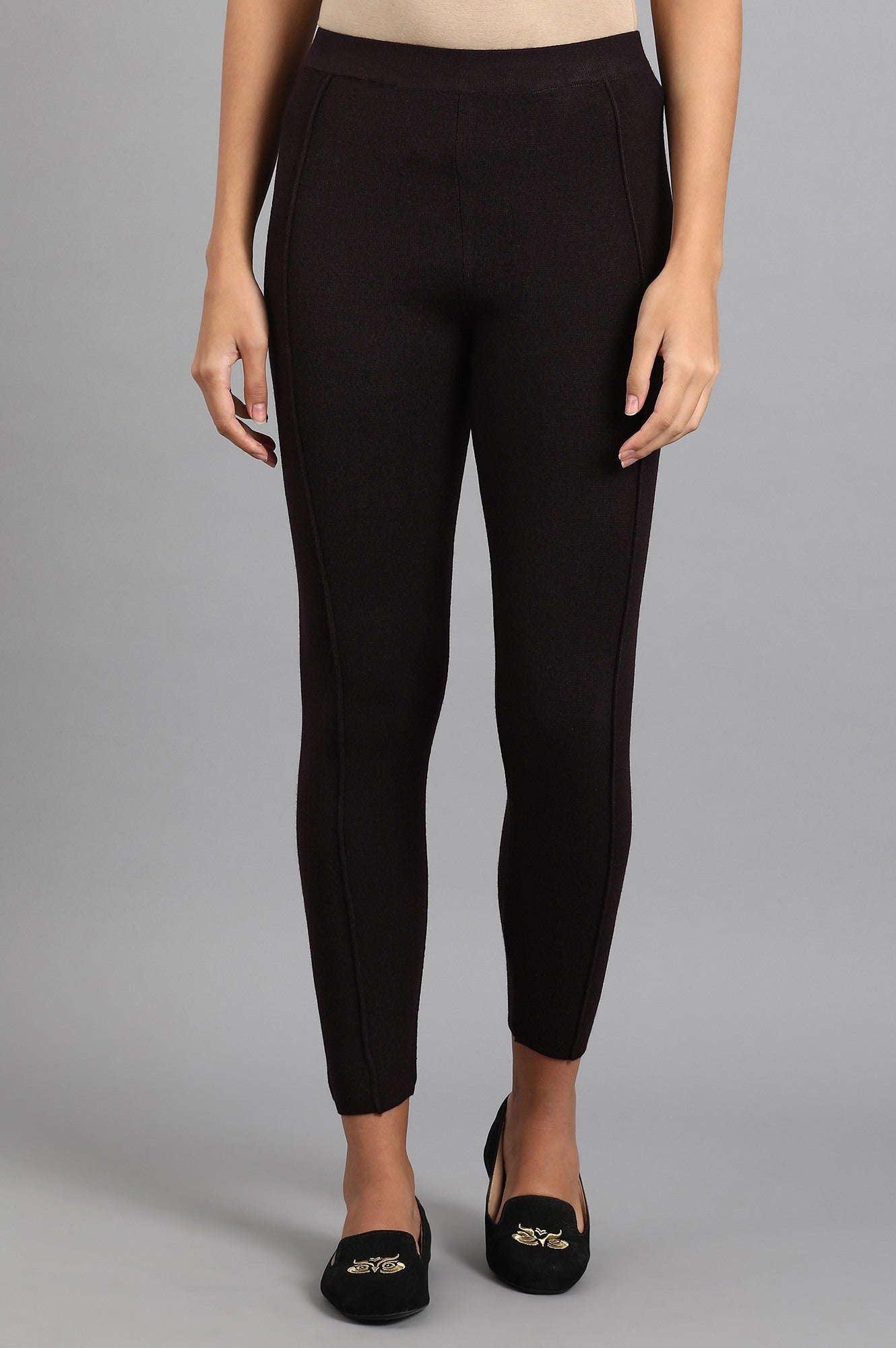 W for Woman Wine Woollen Leggings