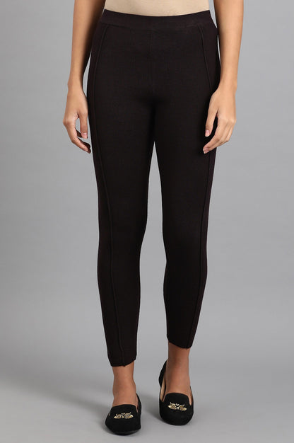 W for Woman Wine Woollen Leggings