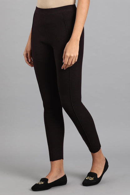 W for Woman Wine Woollen Leggings