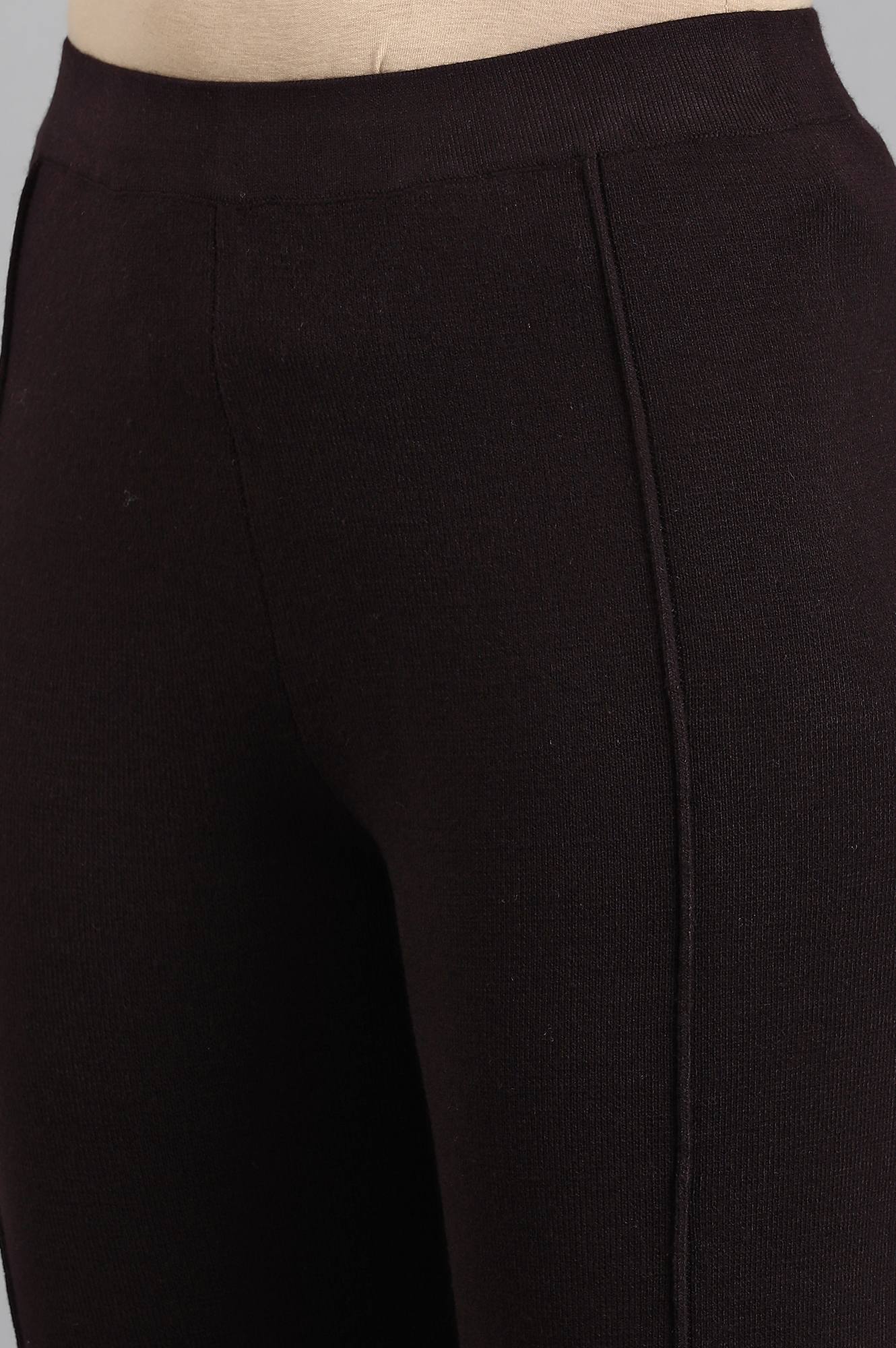 W for Woman Wine Woollen Leggings
