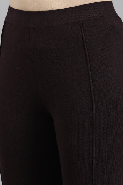 W for Woman Wine Woollen Leggings