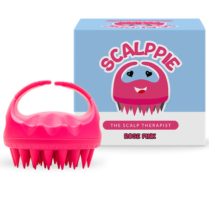 Scalppie Silicon Hair Scalp Massager & Shampoo Brush Scrub For Hair Growth & Anti Dandruff - Pink
