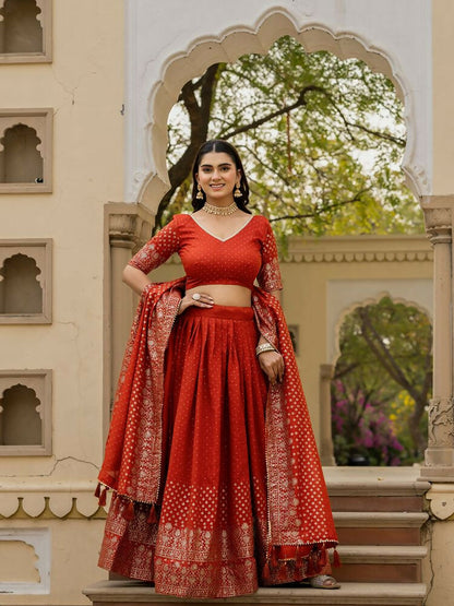 Lehenga Mart Orange Designer Wedding Wear Lehenga Choli