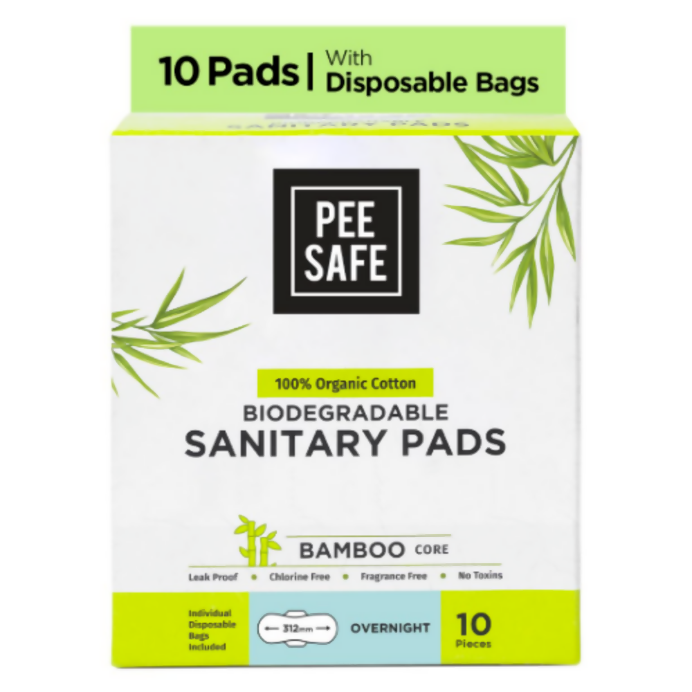 Pee Safe Organic Cotton Biodegradable Sanitary Pads