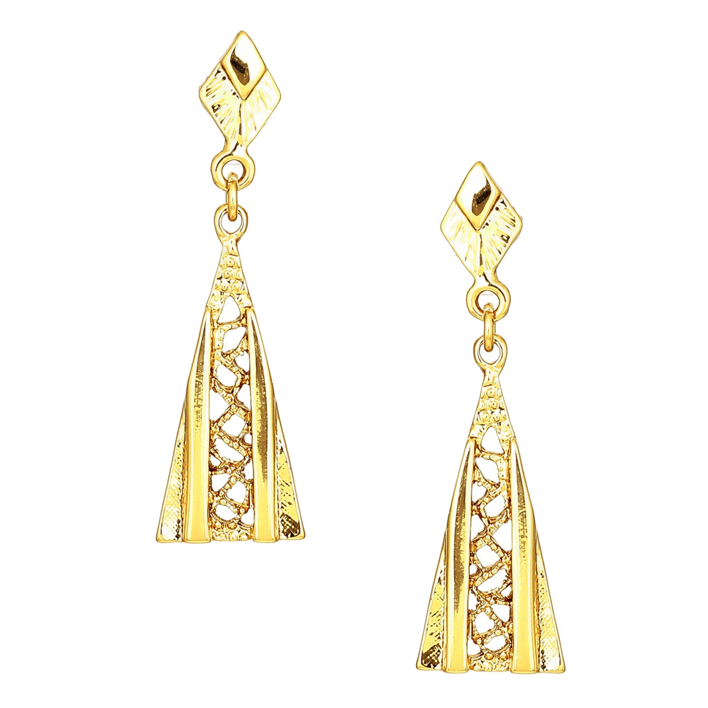 Gold Plated Long Drop Earrings for Womens