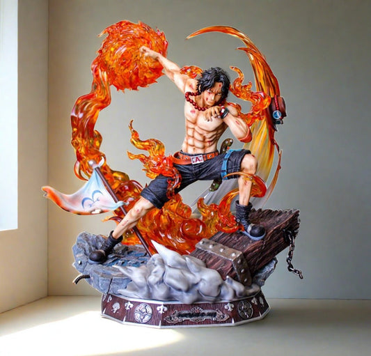 One Piece Portgas D Ace Fire Fist Premium Anime Action Figure | With Lights | 42 Cm |