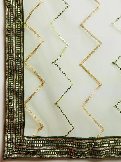 Tulsi Art Fascinating Green Sequins Art Silk Mehendi Wear Lehenga Choli